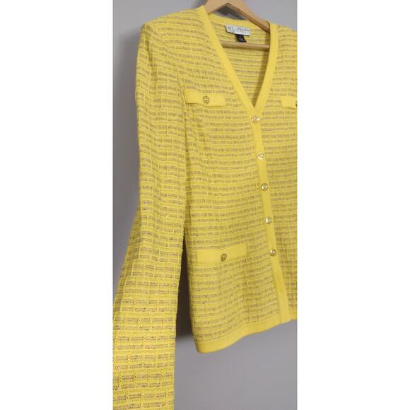 St John Collection Multicolor Yellow Button Front Cardigan Sweater Size 12 - Picture 8 of 16